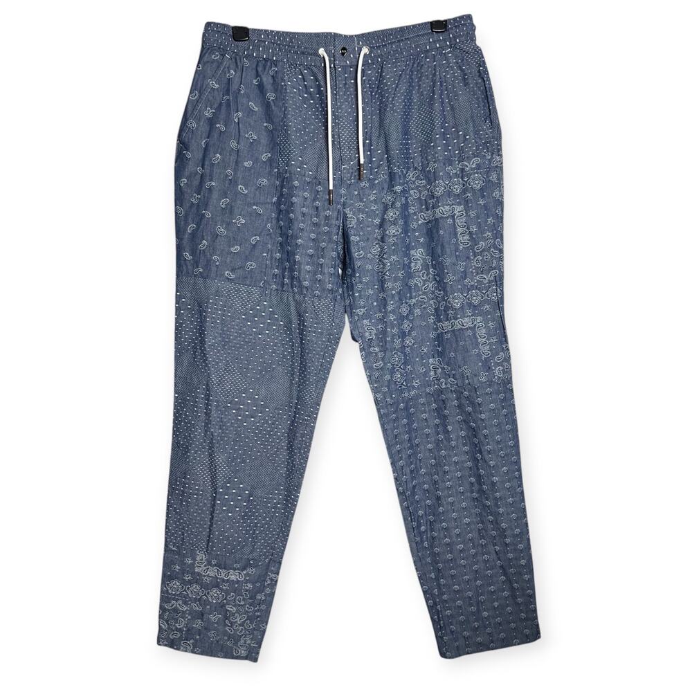 Kith Japanese Patchwork Jacquard Stryker Pant SIZE XL Light Indigo 2022 NWOT